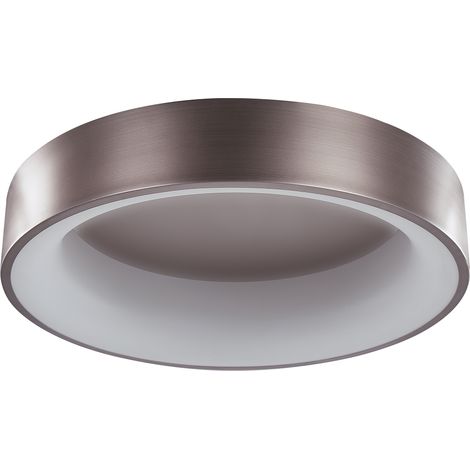 Lámpara de techo LED de metal marrón claro material sintético redonda Dawei (1/5)