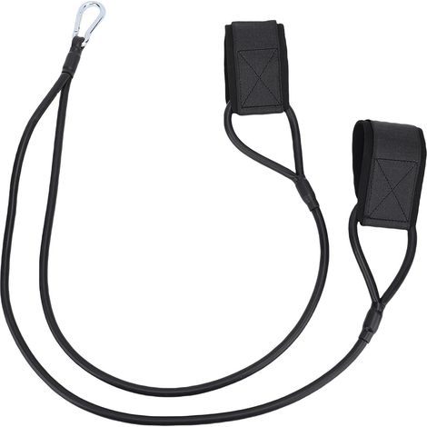 Bande élastique de fitness en latex souple noir, portable, pour le renforcement des bras et l'entraînement en salle de sport. (1/5)