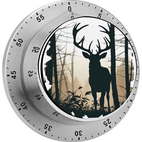 Minuteur silhouette de cerf, en acier inoxydable avec base (1/5)