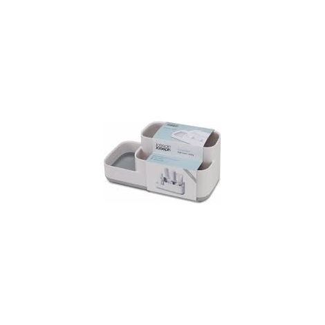 Caddy de baño Joseph Joseph EasyStore™ en Gris/Blanco, con compartimentos organizados, base antideslizante, ideal para artículos de cuidado personal.