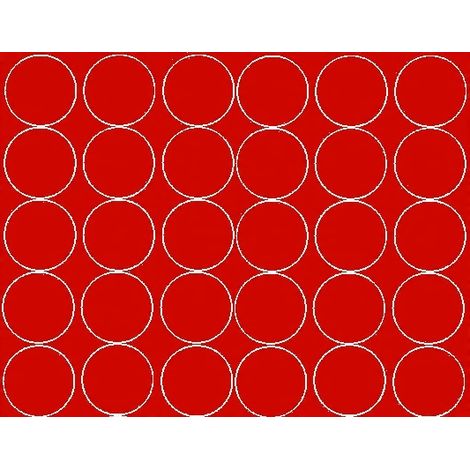 Autocollants ronds de 7 cm, 30 pastilles rouges mates