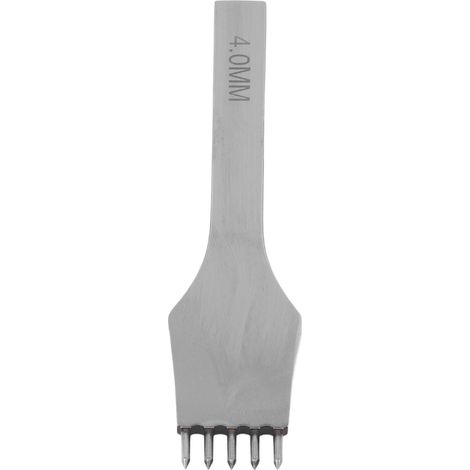 Poinçon à cuir en acier miroir, 4mm 5 pointes, manche brillant pour maroquinerie (1/5)