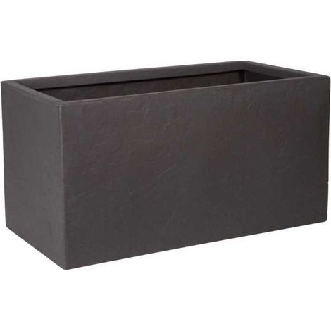 Pot de fleur - STRATA - Riven trough - Ø 38.5cm x 17.5cm H x 46.5cm L - Couleur cendres