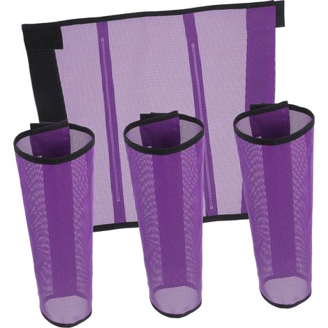 Bottes Anti-mouches pour Cheval, Respirantes, 4 Pièces, Polyester Filet Bleu, Usage Extérieur, Protection Fiable des Jambes, Installation Facile (1/5)