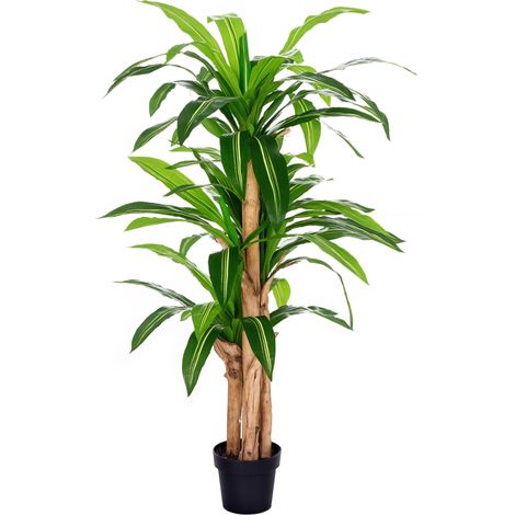 Künstliche Dracaena mit 66 Moosblättern, Kunstpflanze für Garten, Balkon, Büro, Wohnzimmer, Ø 20 x 160 cm, Grün (1/5)