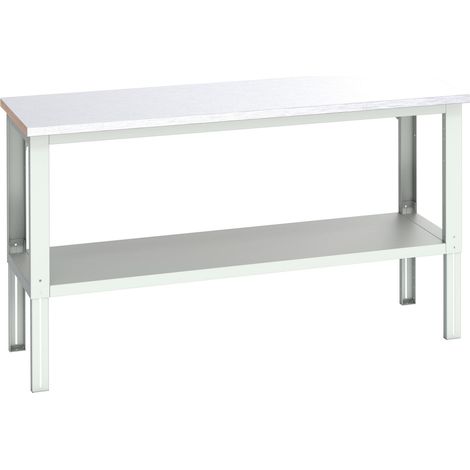 Bott 41003679.16V Cubio Adjustable Bench with Shelf, Steel Clad Top 2000 x 750mm