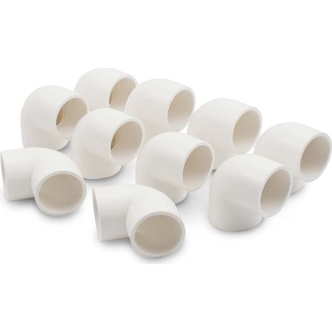 10 Pcs 25mm (3/4") Coude 90 Degrés Coulissant en PVC-U - Raccord d'Embrayage Pour Tuyau d'Eau de Jardin (1/4)