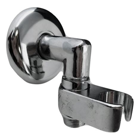 Raccord coude de sortie mural en laiton avec support douche pivotant (1/3)