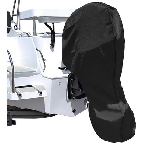 Funda completa para motor fueraborda, Fundas impermeables para motores de barco 420D, Para motores de 20-30 HP, Cubierta antipolvo, Negra (1/5)