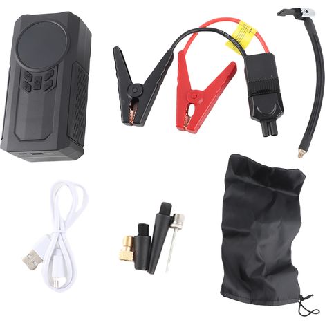 Démarreur portable avec compresseur d'air, batterie de démarrage 8000 mAh pour voiture, gonfleur de pneus 150 PSI, booster de batterie 14,8 V avec écran LED. (1/5)