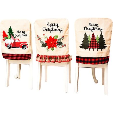 Lot de 3 housses de chaise Père Noël, 55 x 45 cm, Noël créatif (1/5)