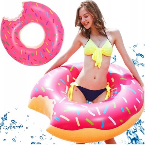 Grande bouée rose en forme de donut, 120 cm (1/5)
