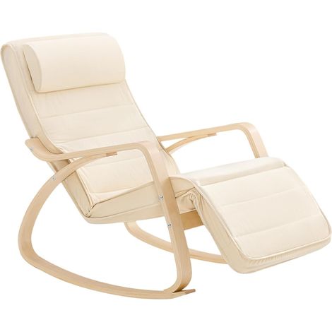 SoBuy Armchair Rocking Nursing Chair Recliner Adjustable Footrest & Removable Cushion Monther's Choice,FST16-W