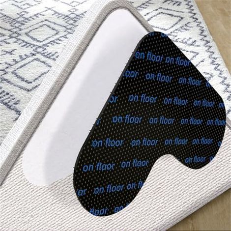 Lot de 12 tapis antidérapants pour moquette, lavables et réutilisables, avec adhésif double face anti-enroulement, pour parquets. (1/5)