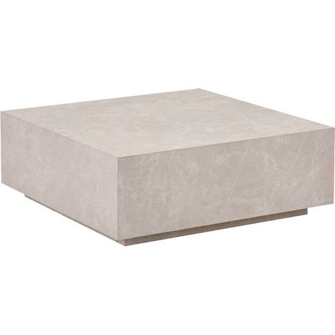 Home Deluxe – Table basse en marbre effet flottant beige – Dimensions 95 x 35 x 95 cm – Panneau MDF facile d'entretien – Construction stable (1/5)