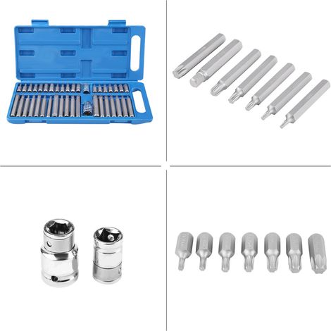 Satz mit 40 Torx-Sechskantbits, 1/2" und 3/8" für Ratschen (1/5)