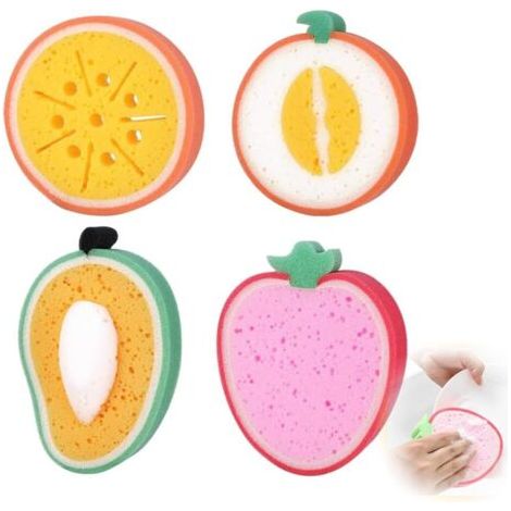 BUNTHAUS Eponge Bebe Bain, Eponge De Bain Konjac Pour Bébé 4Pcs Set Éponges Konjac,Éponge Bébé Bain Éponges De Bain Naturelles Aux Formes Mignonnes Jolies Éponges De Bain En Forme De Forme De Fruit Id (1/5)