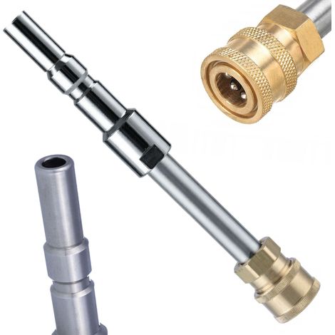 Lancia Alta Pressione di Ricambio compatibile con Idropulitrice Kranzle D12/Nilfisk Alto – 1/4" QC, 4000 PSI, 60°C, 16 cm, Ottone e Acciaio