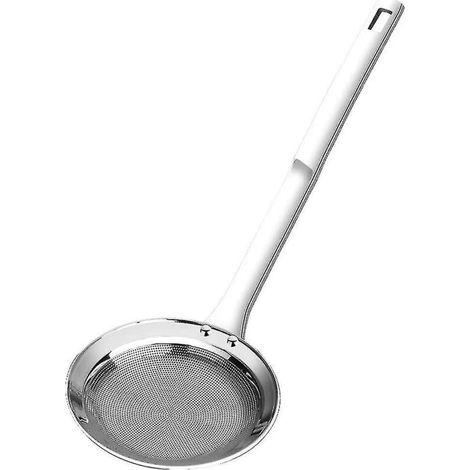 Lot de 2 écumoires à graisse en acier inoxydable 304 pour la cuisine, avec une passoire fine à long manche, idéales pour filtrer les graisses et les matières grasses. Grande taille.