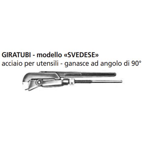 ORECA-GIRATUBI MODELLO SVEDESE GANASCE AD ANGOLO DI 90° PER TUBI FINO AD 1