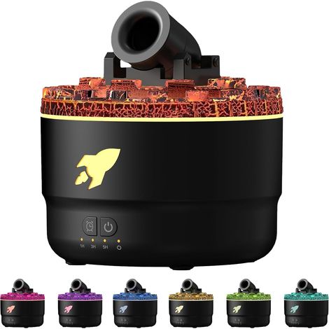 Cannon Blast Aroma Humidifier,Humidificateur Aromathérapie avec 2 modes de brouillard, avec minuterie pour la maison et le bureau (Noir) (1/5)
