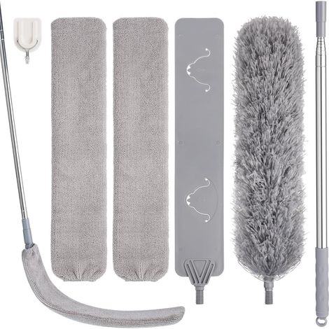 Staubwedel Teleskop Mikrofaser Eckbesen Spinnweben Grau 3pcs (1/5)