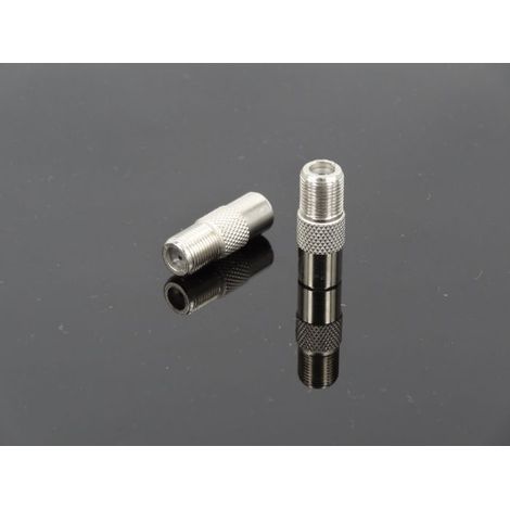 British Type F adapter: female plug to male TV socket, female TV socket to male antenna socket, male antenna socket to female Type F socket (1/5)