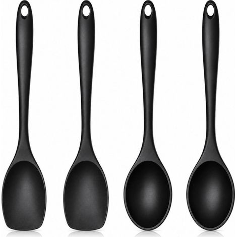 4er Set Silikon Kochlöffel, Hitzebeständig bis 315°C, Nahtlos & Spülmaschinenfest