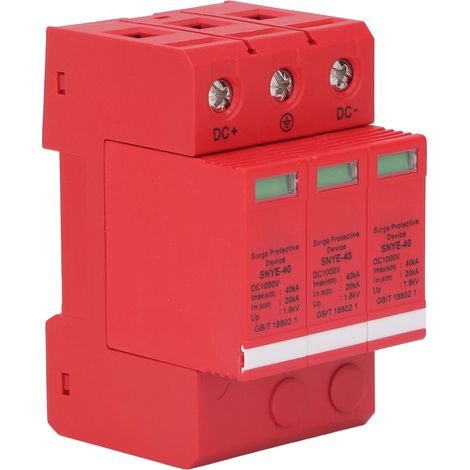 Orangefarbener und roter Überspannungsschutz-Verteilerkasten, 40 kA DC 1000 V Drehstrom-Überspannungsschutzgerät (1/5)
