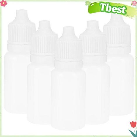HURRISE Bouteille à compte-gouttes liquide 50pcs 5 ml Bouteilles à compte-gouttes vides Récipient de bouteille meuble Blanche (1/5)