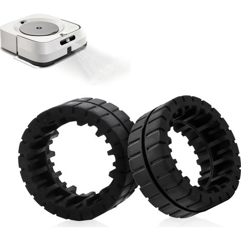 2er-Pack – Rutschfeste, verschleißfeste Gummi-Ersatzreifen für iRobot Braava Jet M6
