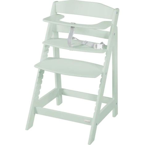 roba Seggiolone Evolutivo Sit Up Flex 2 in 1, Altezza Regolabile, dai 6 Mesi fino ai 70 kg, con Poggiapiedi, Robusto ed Ergonomico, Legno Laccato Verde Menta (1/5)