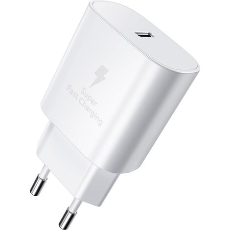 Chargeur USB-C 25 W, prise USB-C, adaptateur secteur PD 3.0, chargeur rapide universel USB-C, compatible avec les Samsung Galaxy S22/S23/S24, Google Pixel et tablettes. (1/5)