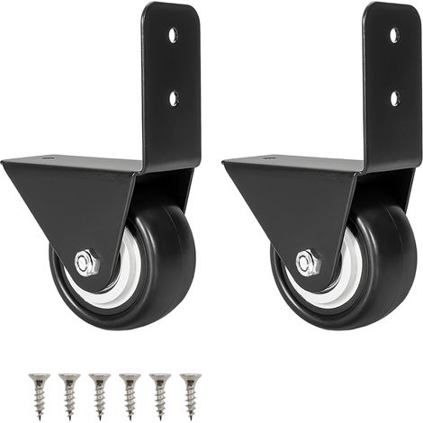 Set mit 2 Möbelrollen – 40 mm Durchmesser – inklusive L-Winkelhalterung und Schrauben – für Tische, Stühle und Schränke