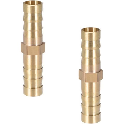 Confezione da 2 tubi in ottone con raccordo dritto a spina da 8 mm per aria, acqua, gas, olio