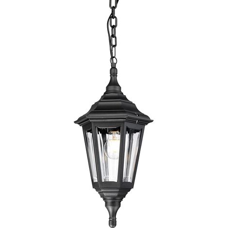 Elstead Kinsale - Lanterna a Catena da Soffitto per Esterno 1 Luce Nera IP43, E27