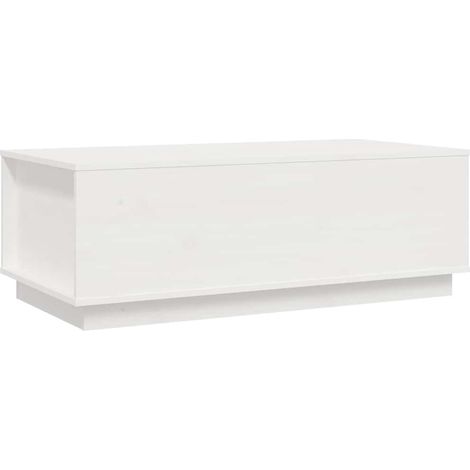Maison Exclusive - Couchtisch Weiß 100x50x35 cm Massivholz Kiefer (1/5)