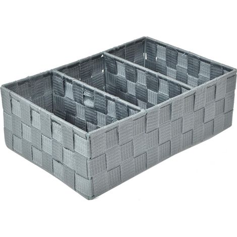 Cassetto poliestere grigio 3 scomparti cm 31x21h10 (1/2)