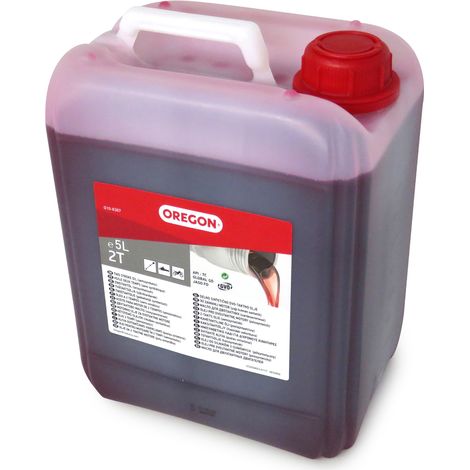 Oregon – Huile 2 temps 5 litres – Haute performance pour moteurs refroidis par air ou eau – Combustion propre et protection moteur