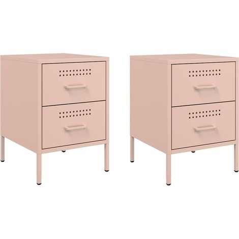 Maison Exclusive - Comodini 2 pz Rosa 36x39x50,5 cm in Acciaio
