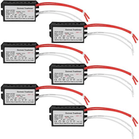 Satz mit 6 elektronischen 220-V-auf-12-V-Transformatoren für 50-W-Kristall-Halogenlampen (1/5)