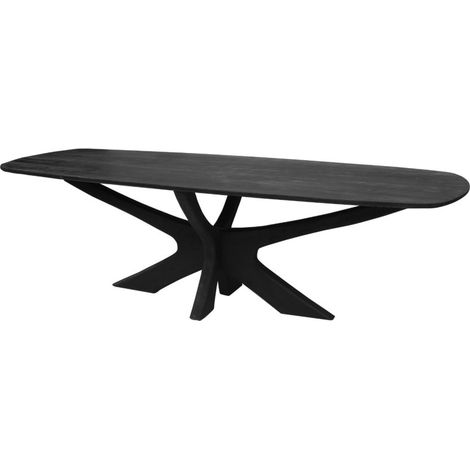 EPSY-Table à manger Ovale 10 personnes 250 cm en bois massif noir (1/4)