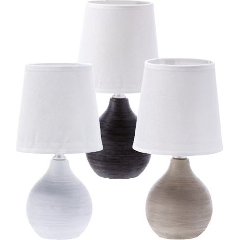 1 Pezzo Lampada da Appoggio con Base in Ceramica Jaime 26 cm 3 Colori (1/2)