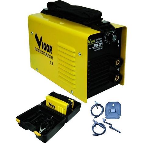 Vigor Saldatrice Inverter 160 MMA ad Elettrodo 20-160A Tensione a Vuoto 60V Elettrodi 1,5-4,0 mm Peso 4 Kg