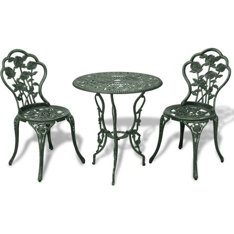 vidaXL Set da Bistrot 3 pz in Alluminio Pressofuso Verde (1/5)