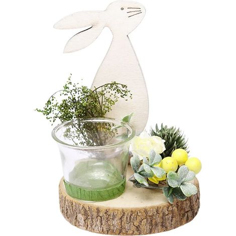 Dekorative, handgefertigte Kerzenhalter aus Glas in Form eines Osterhasen – Kerzenhalter fürs Schlafzimmer (B)