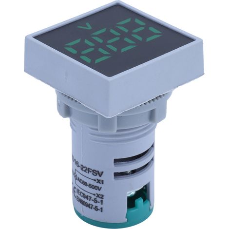 Voltmètre numérique à panneau givré 60-500V AC vert indicateur de tension LED affichage digital moniteur 22mm (1/5)