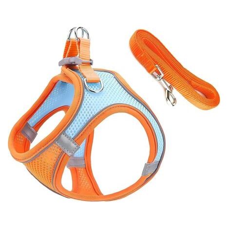 Pair Harnais et Laisse pour Chat, Harnais Chaton Réglable, avec Bandes Réfléchissantes, Harnais Chaton Respirant pour Marche, Harnais Réglable pour Chat avec Bande Réfléchissante pour Le Jogging -L (1/5)