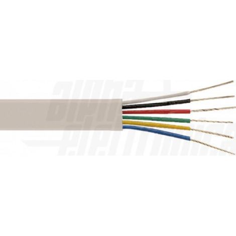 Cavo alpha elettronica telefonico 6 poli piatto avorio 100mt - wtr496a/t