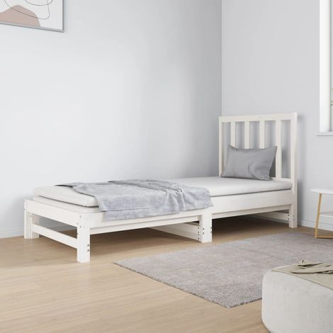 Lit coulissant sans matelas blanc 2x(90x190) cm (1/5)